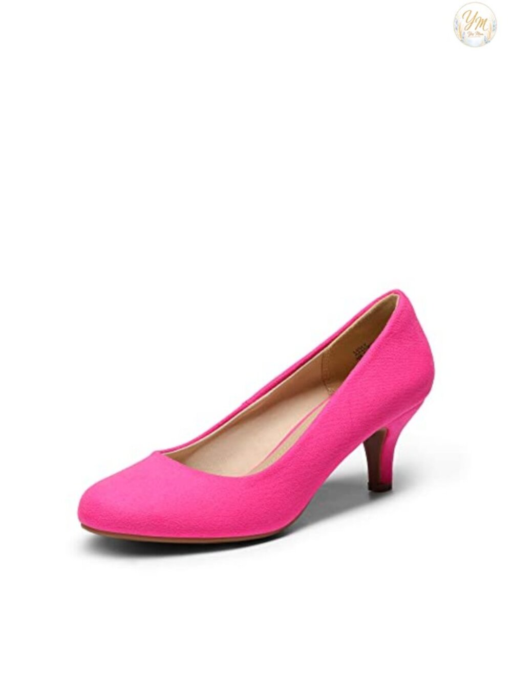 Kitten Heel Pumps Slip-On Round Toe Comfortable Work Heels